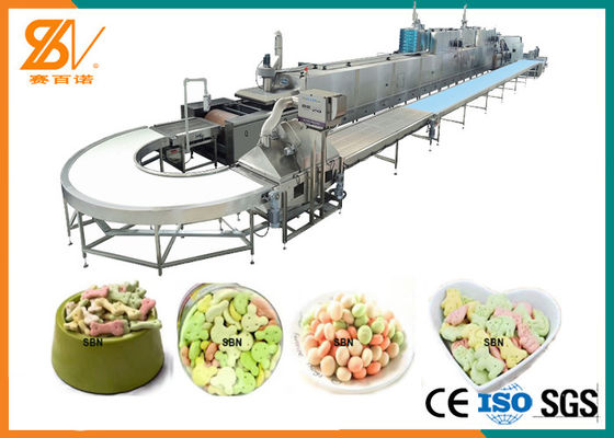100-1000 Kg / H Soft Cookies Pet Food Extruder Mesin Pengolahan Mesin Listrik Oven PLC Control
