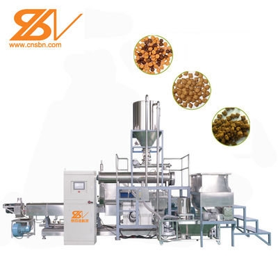 Ss 304 Otomatis Twin Screw Extruder Pet Food Processing Line