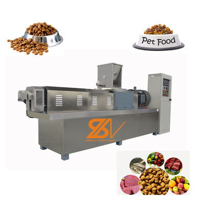 Ss 304 Ganda Sekrup Pet Food Processing Line Otomatis