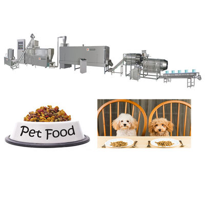 Ss 304 Ganda Sekrup Pet Food Processing Line Otomatis