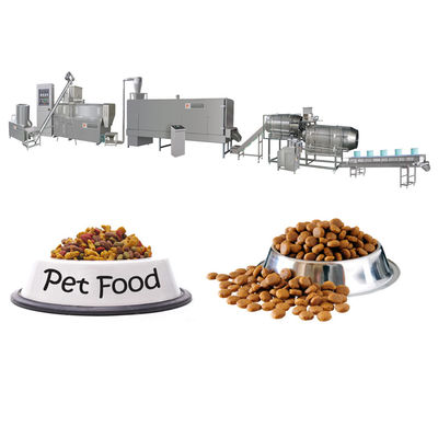 Ss 304 Otomatis Twin Screw Extruder Pet Food Processing Line