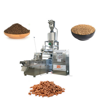 Double Screw Fish Feed Making Pet Food Processing Machinery 201 Staineless