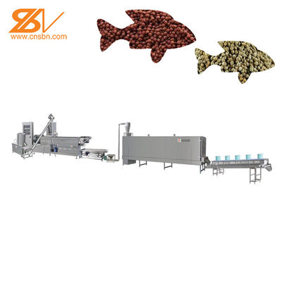 Double Screw 160kg/hr Extruder Makanan Ikan Animal Pellet Produksi Line