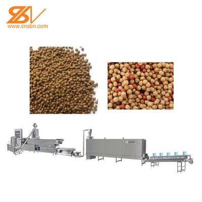 Kapasitas besar Twin Screw Fish Feed Extruder Mesin Pellet Feed Fish