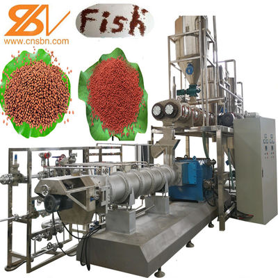 Mesin Lini Produksi Pakan Ikan Apung Extruder Makanan Sekrup Ganda 200-260kg/jam